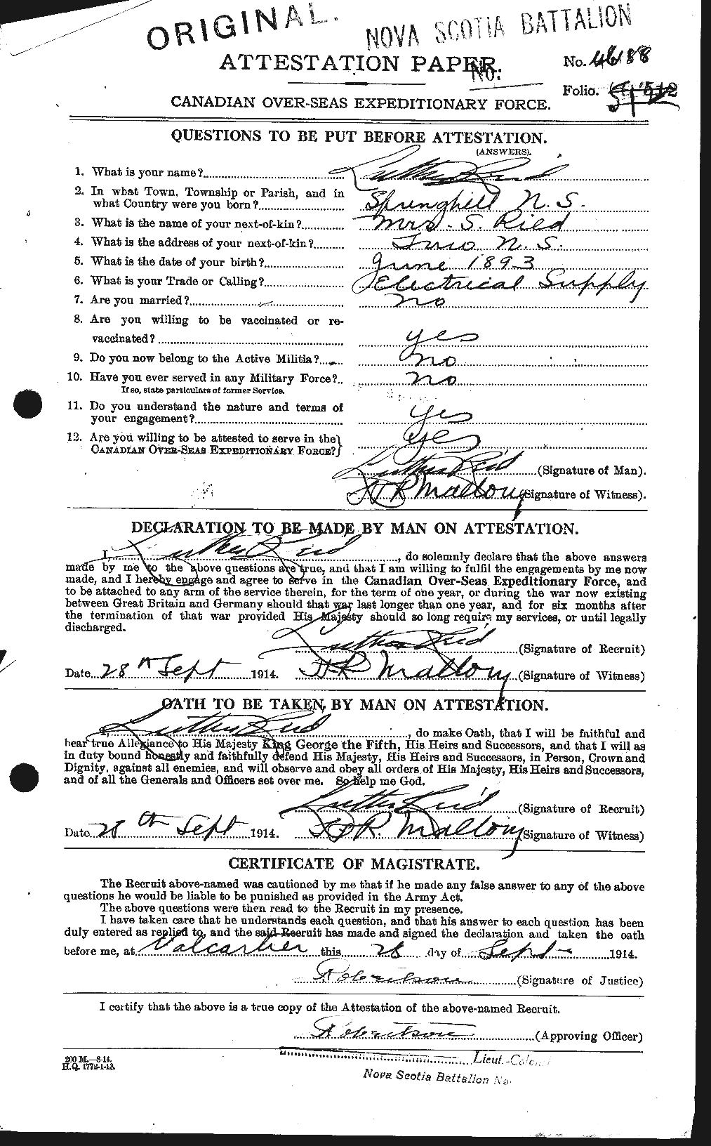 Personnel Records of the First World War - CEF 598934a