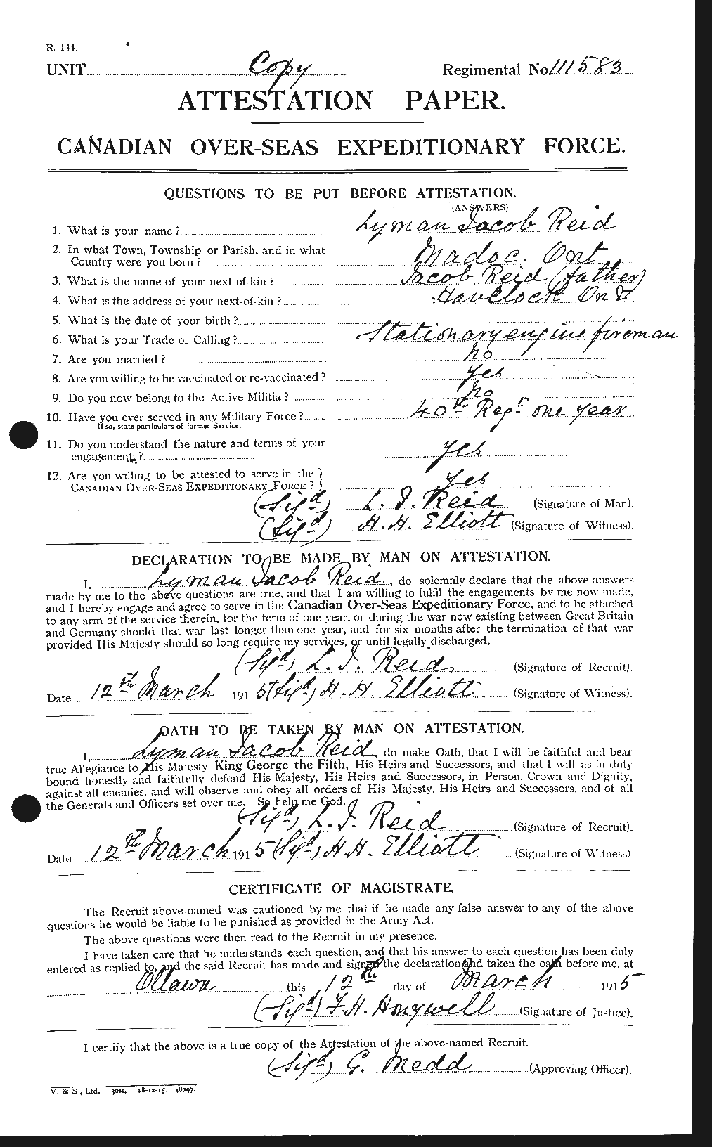 Personnel Records of the First World War - CEF 598936a