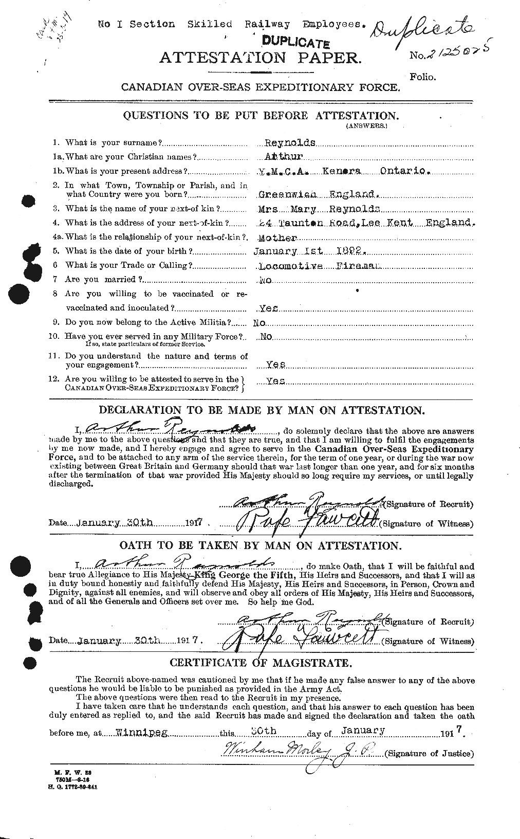 Personnel Records of the First World War - CEF 599079a