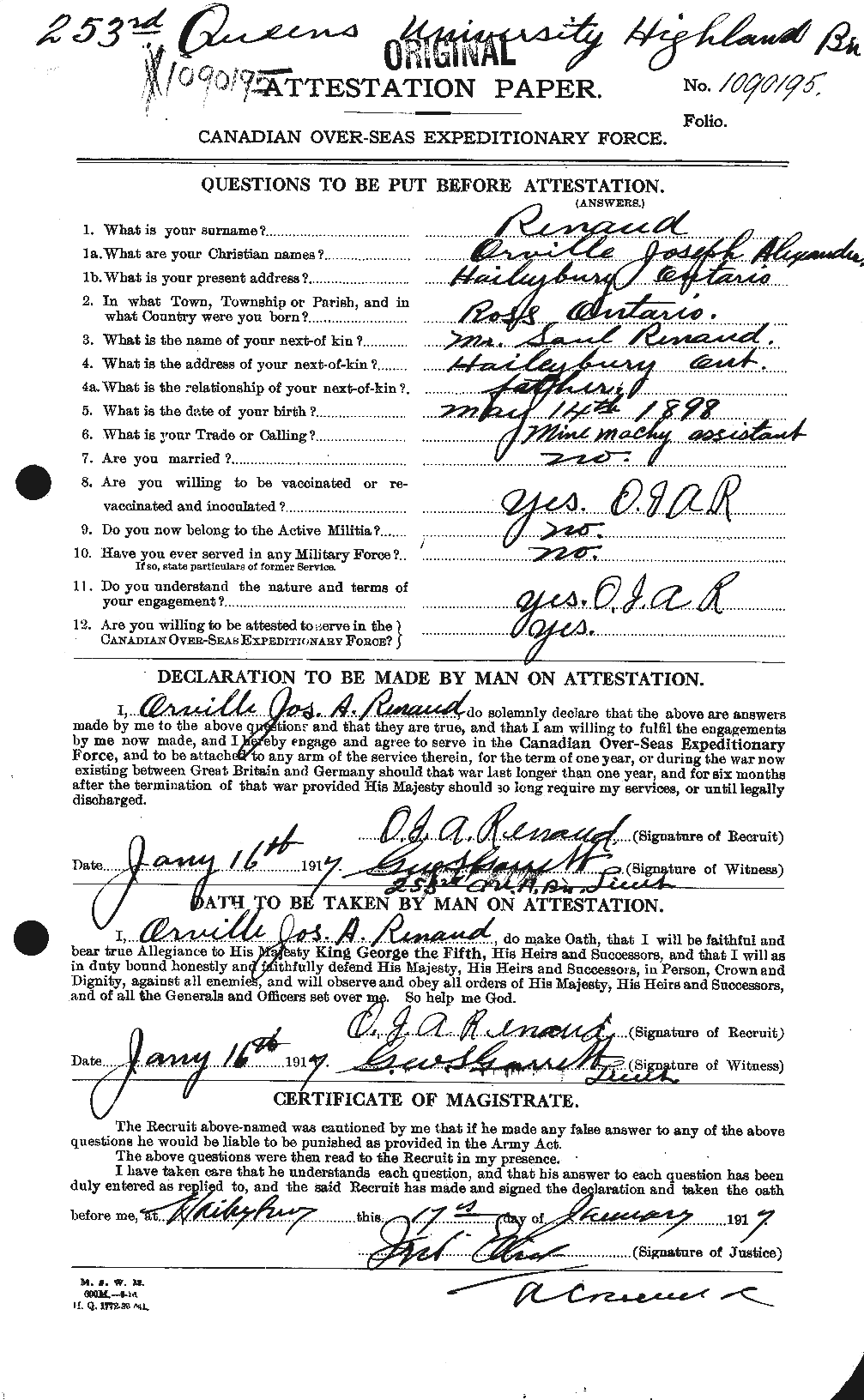 Personnel Records of the First World War - CEF 599711a