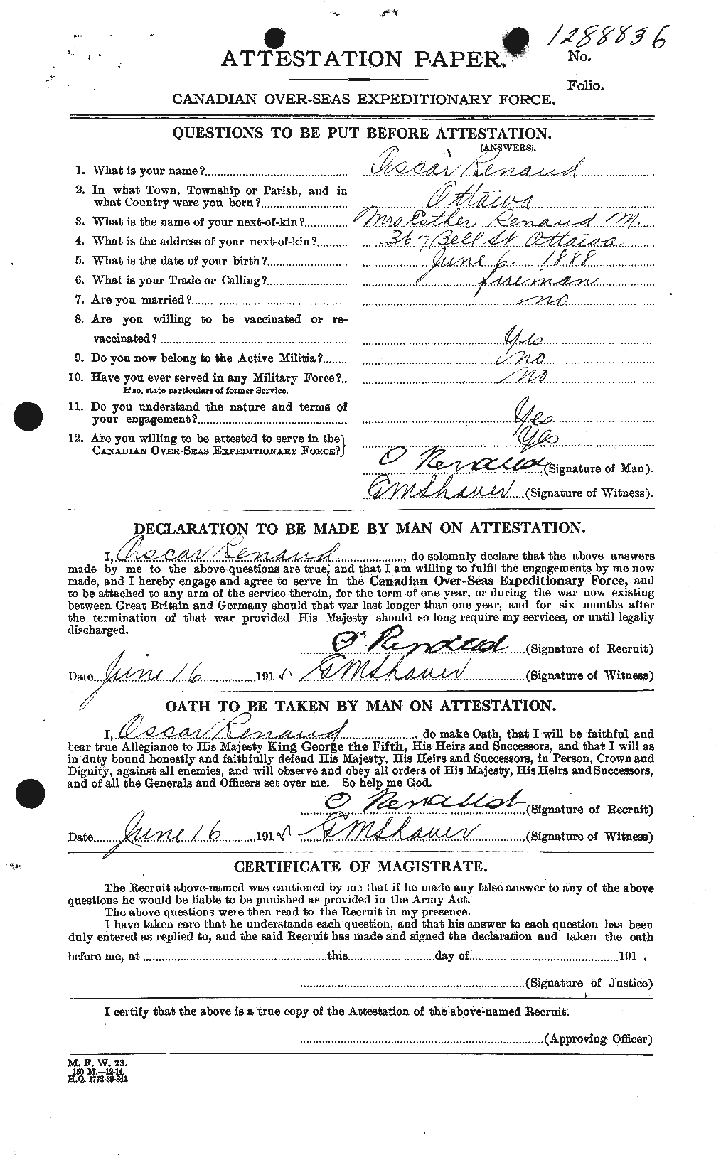 Personnel Records of the First World War - CEF 599712a
