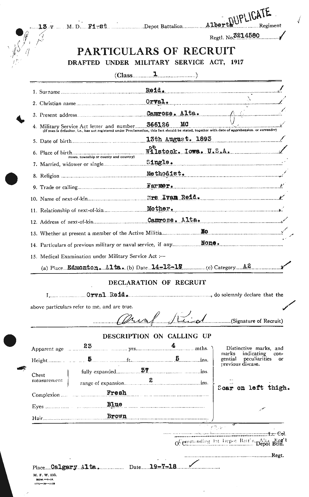 Personnel Records of the First World War - CEF 601820a