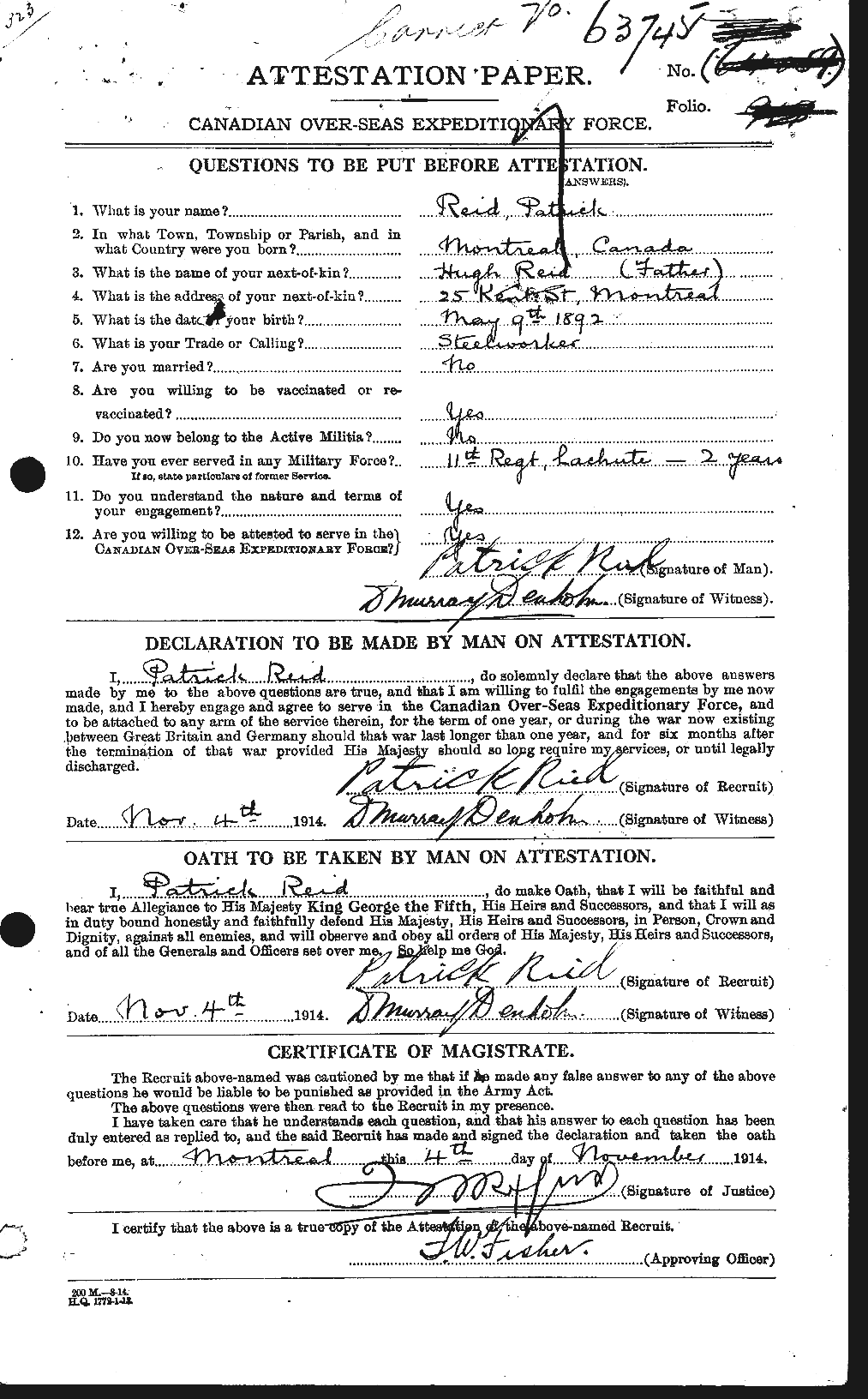Personnel Records of the First World War - CEF 601828a
