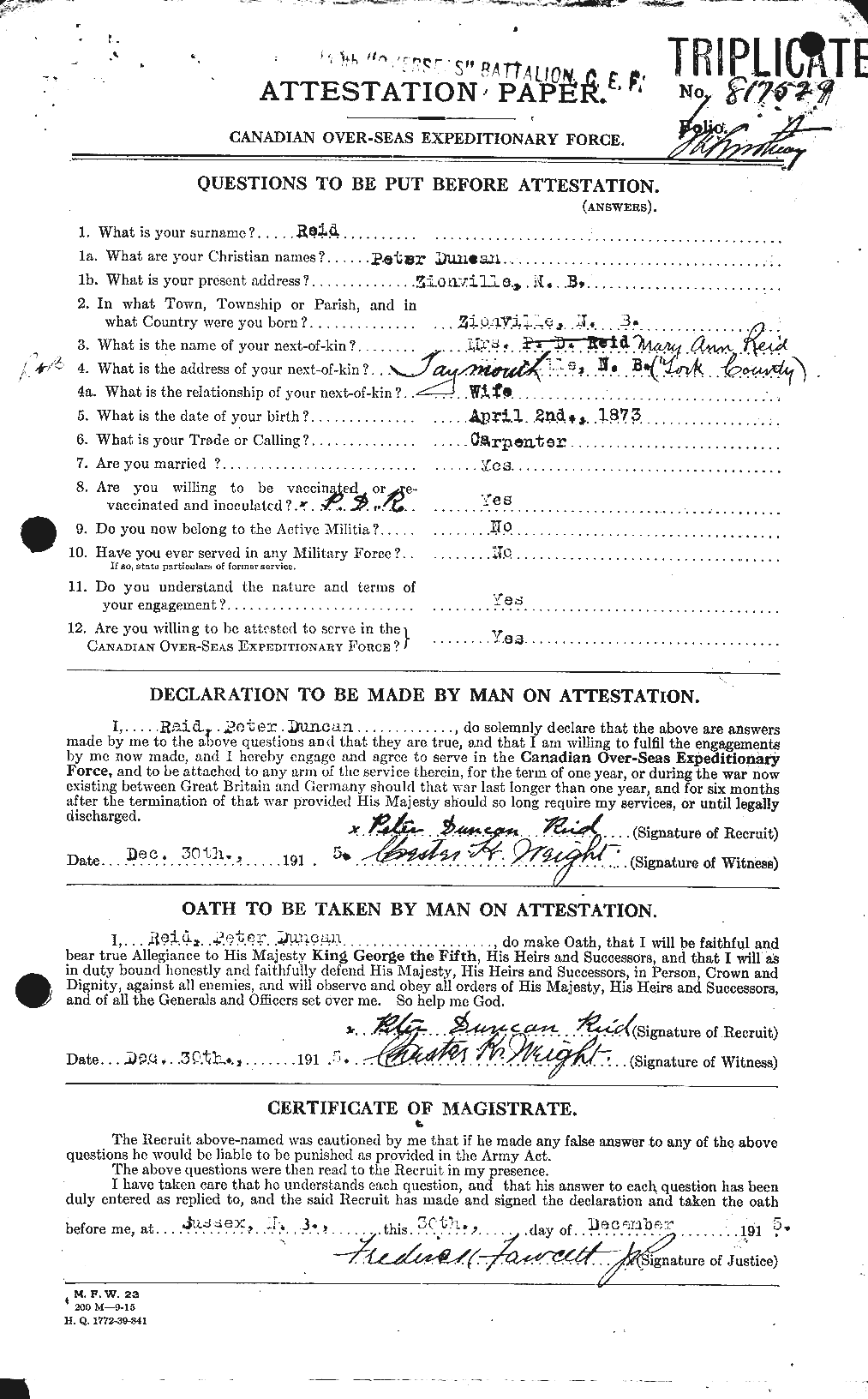 Personnel Records of the First World War - CEF 601841a