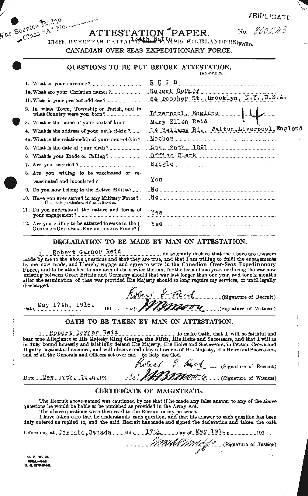 Personnel Records of the First World War - CEF 601900a