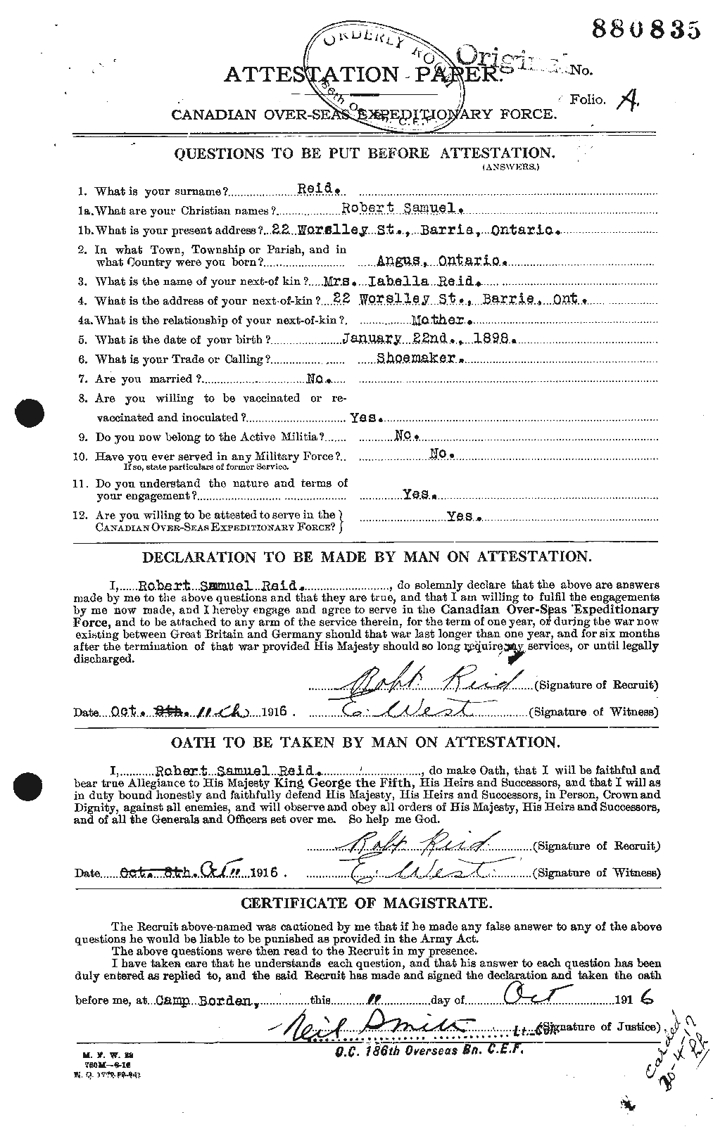 Personnel Records of the First World War - CEF 601921a