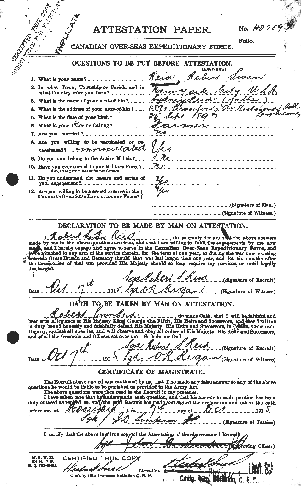 Personnel Records of the First World War - CEF 601923a