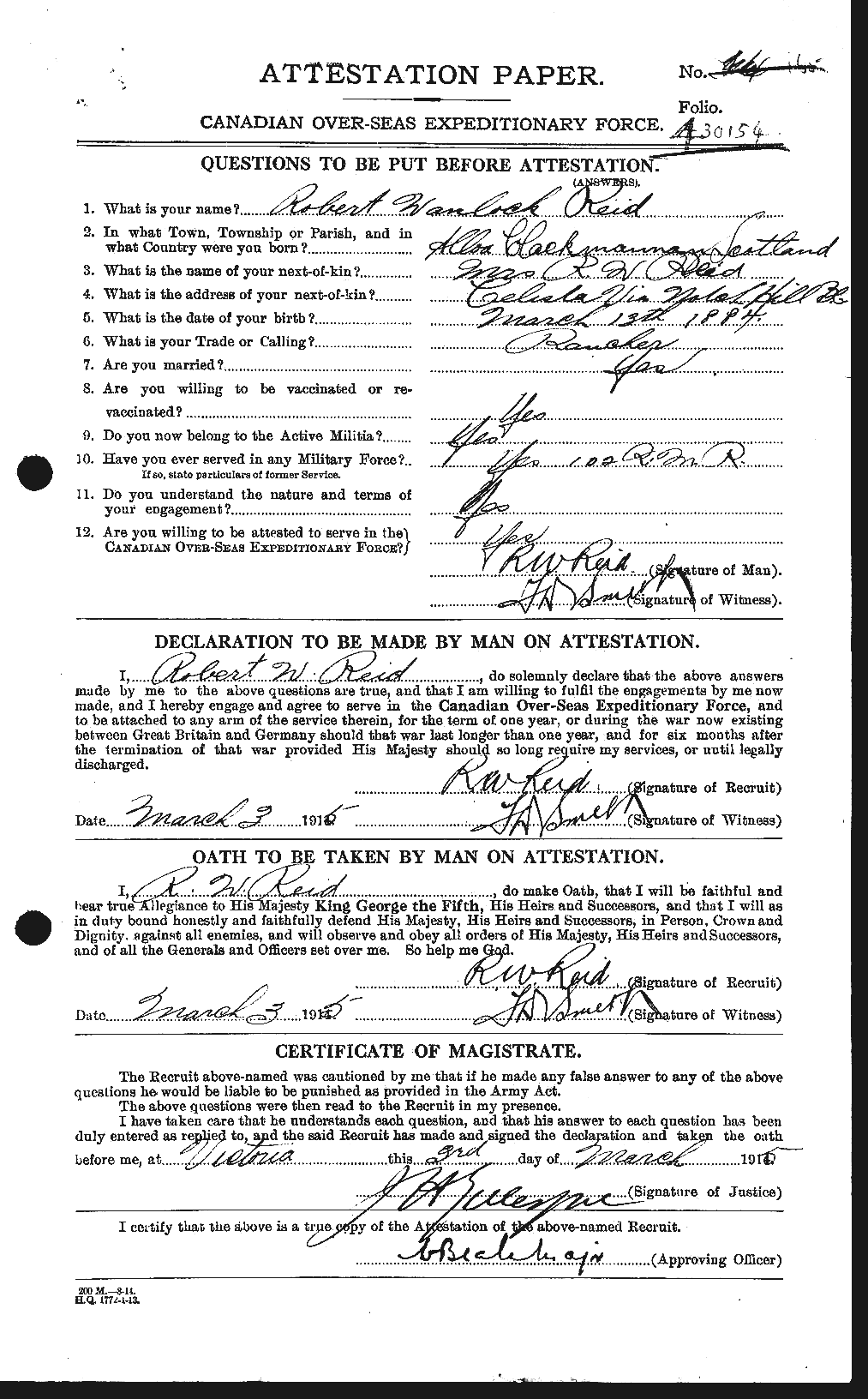 Personnel Records of the First World War - CEF 601926a
