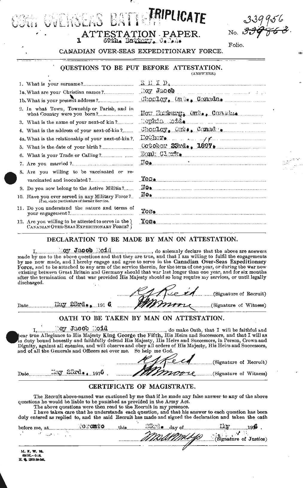 Personnel Records of the First World War - CEF 601937a