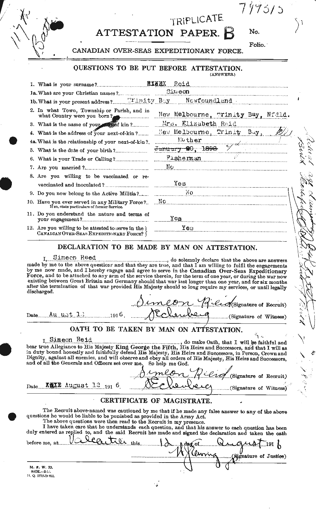 Personnel Records of the First World War - CEF 601960a