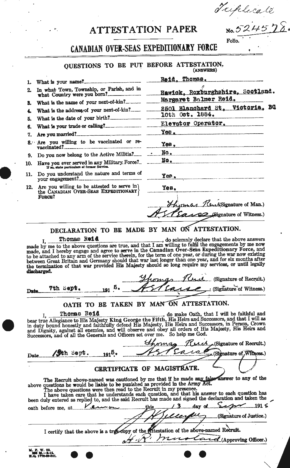 Personnel Records of the First World War - CEF 601976a