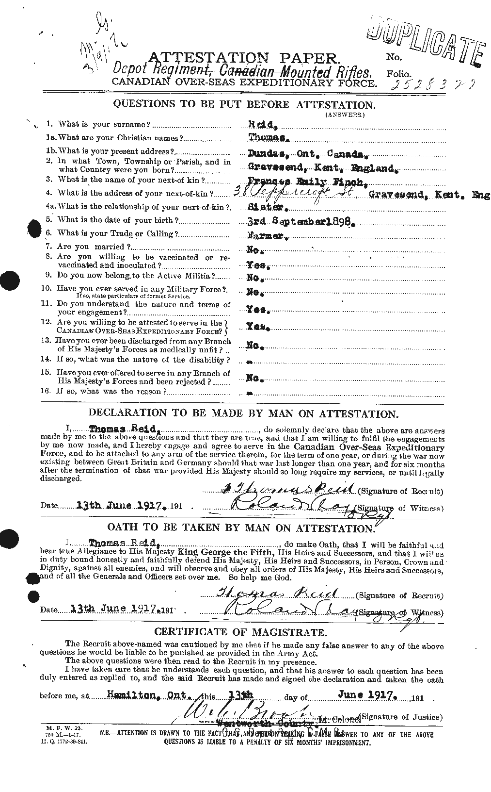 Personnel Records of the First World War - CEF 601983a