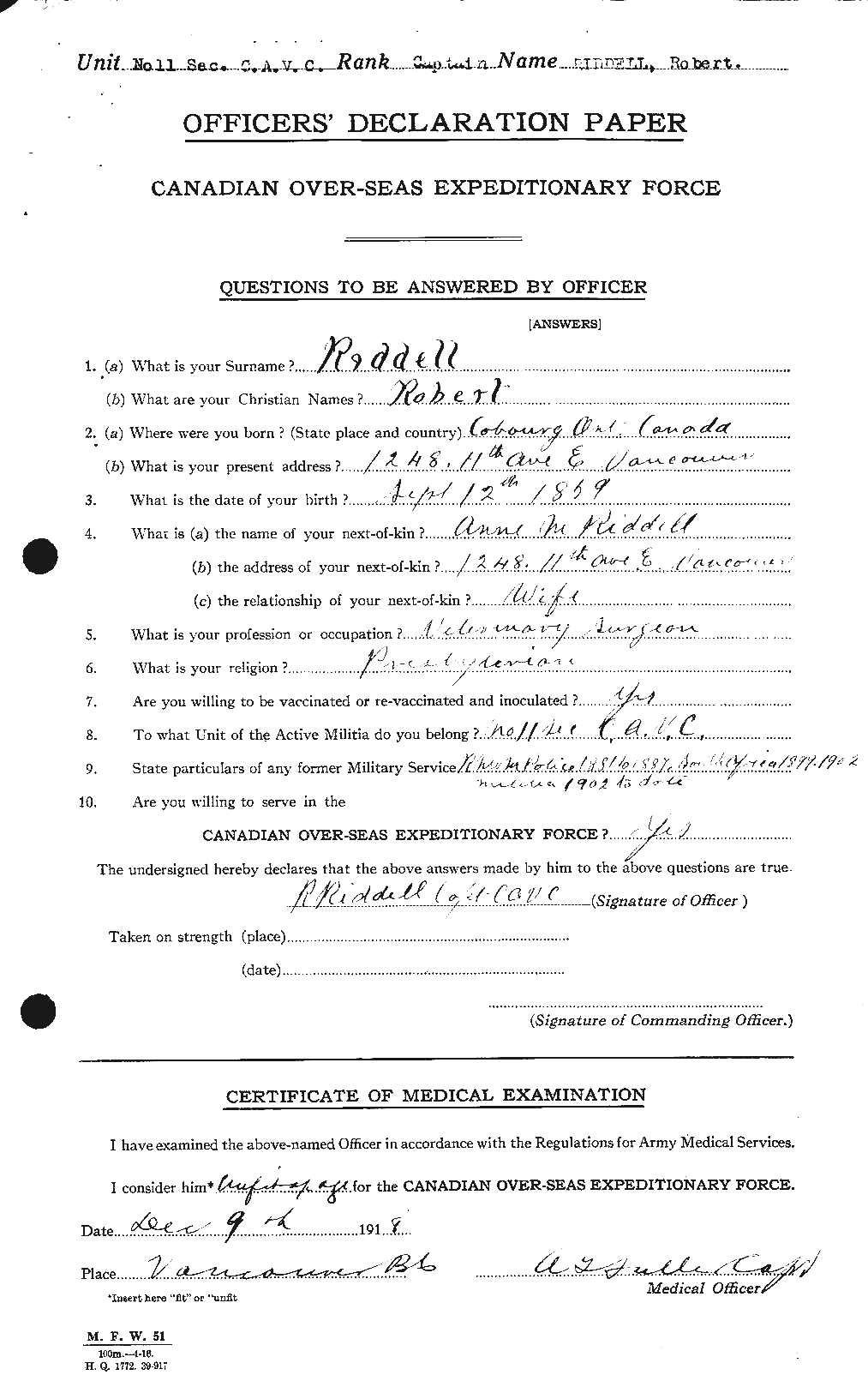 Personnel Records of the First World War - CEF 602029a