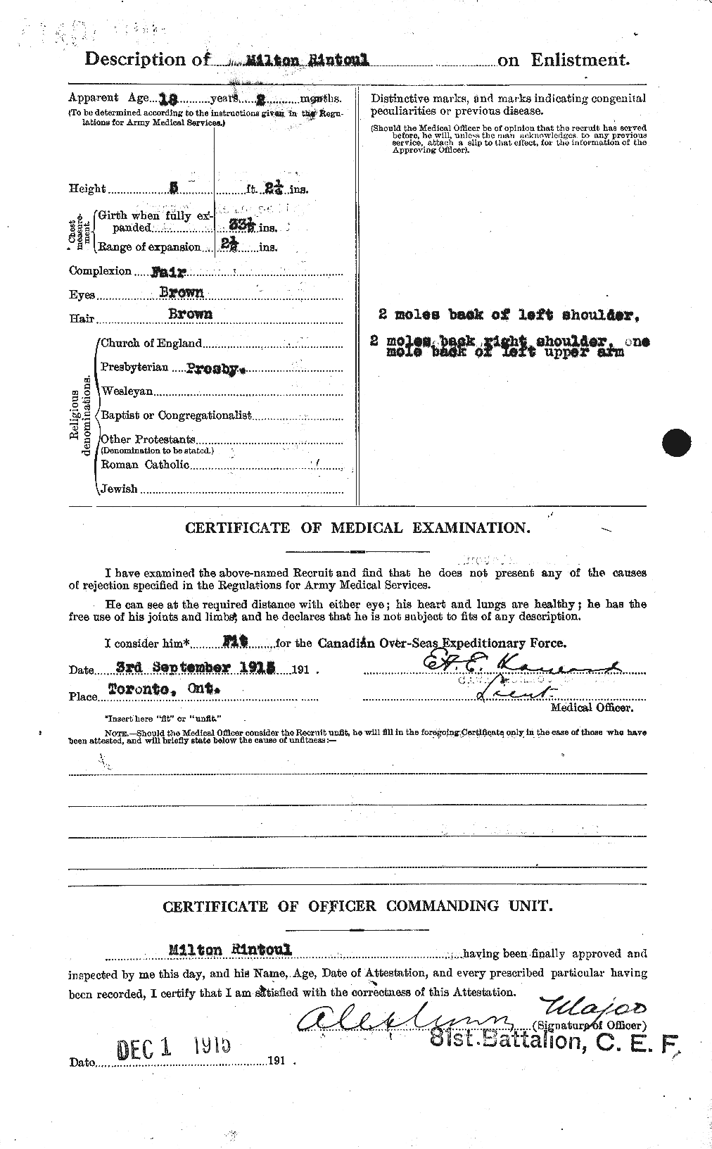 Personnel Records of the First World War - CEF 602806b