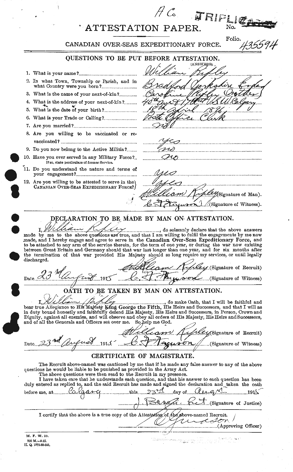 Personnel Records of the First World War - CEF 603381a