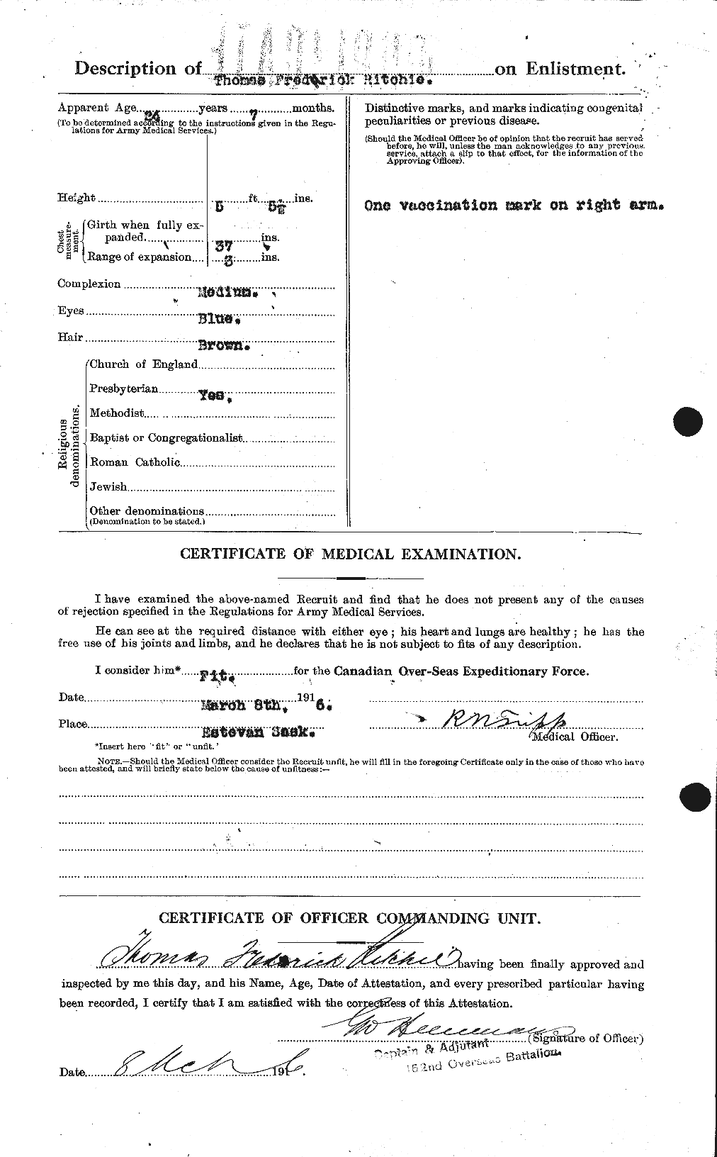 Dossiers du Personnel de la Première Guerre mondiale - CEC 605503b