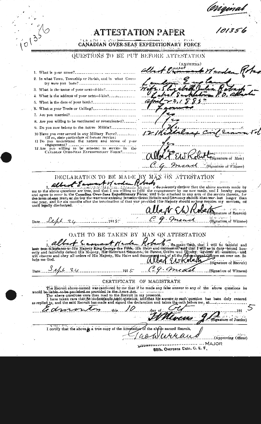 Personnel Records of the First World War - CEF 605803a