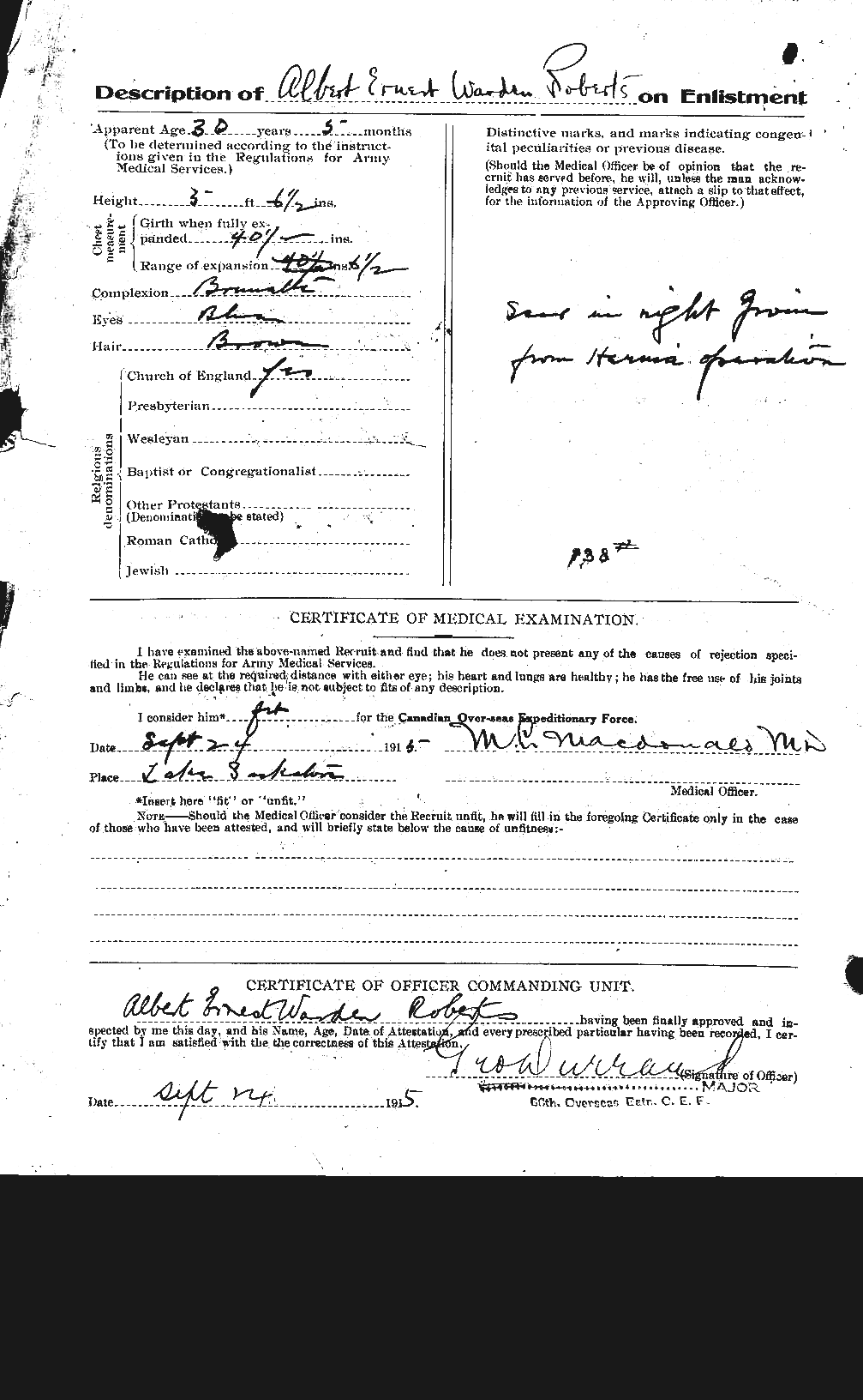 Personnel Records of the First World War - CEF 605803b