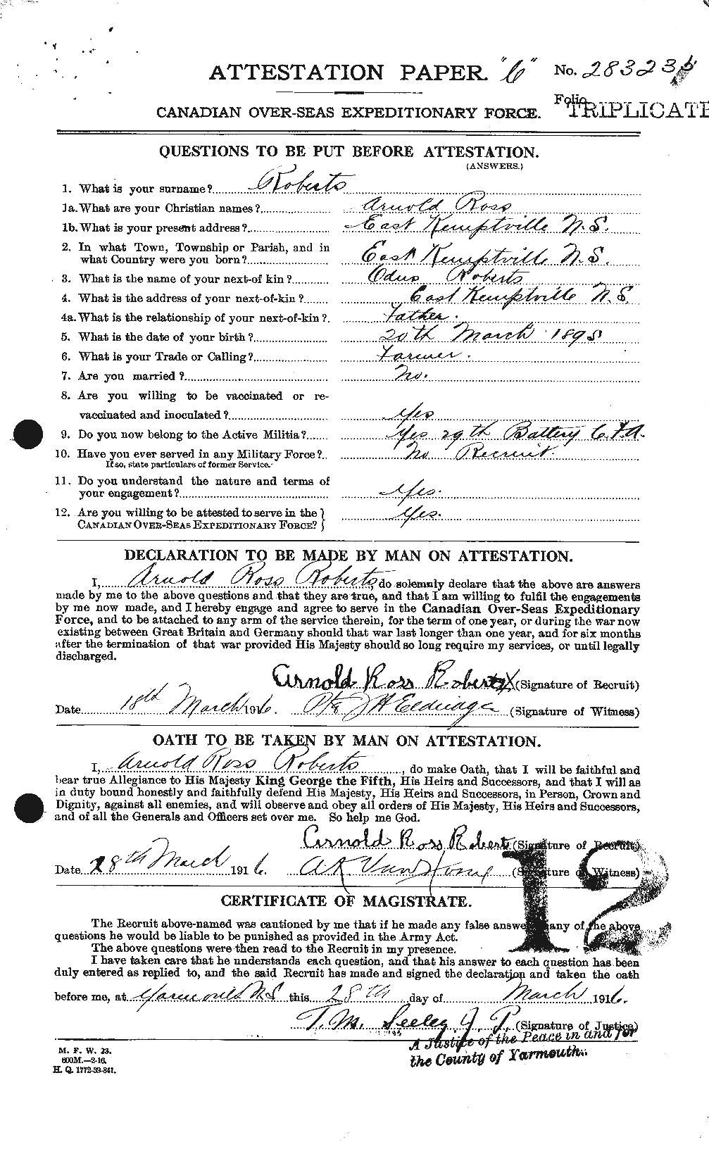 Personnel Records of the First World War - CEF 605842a