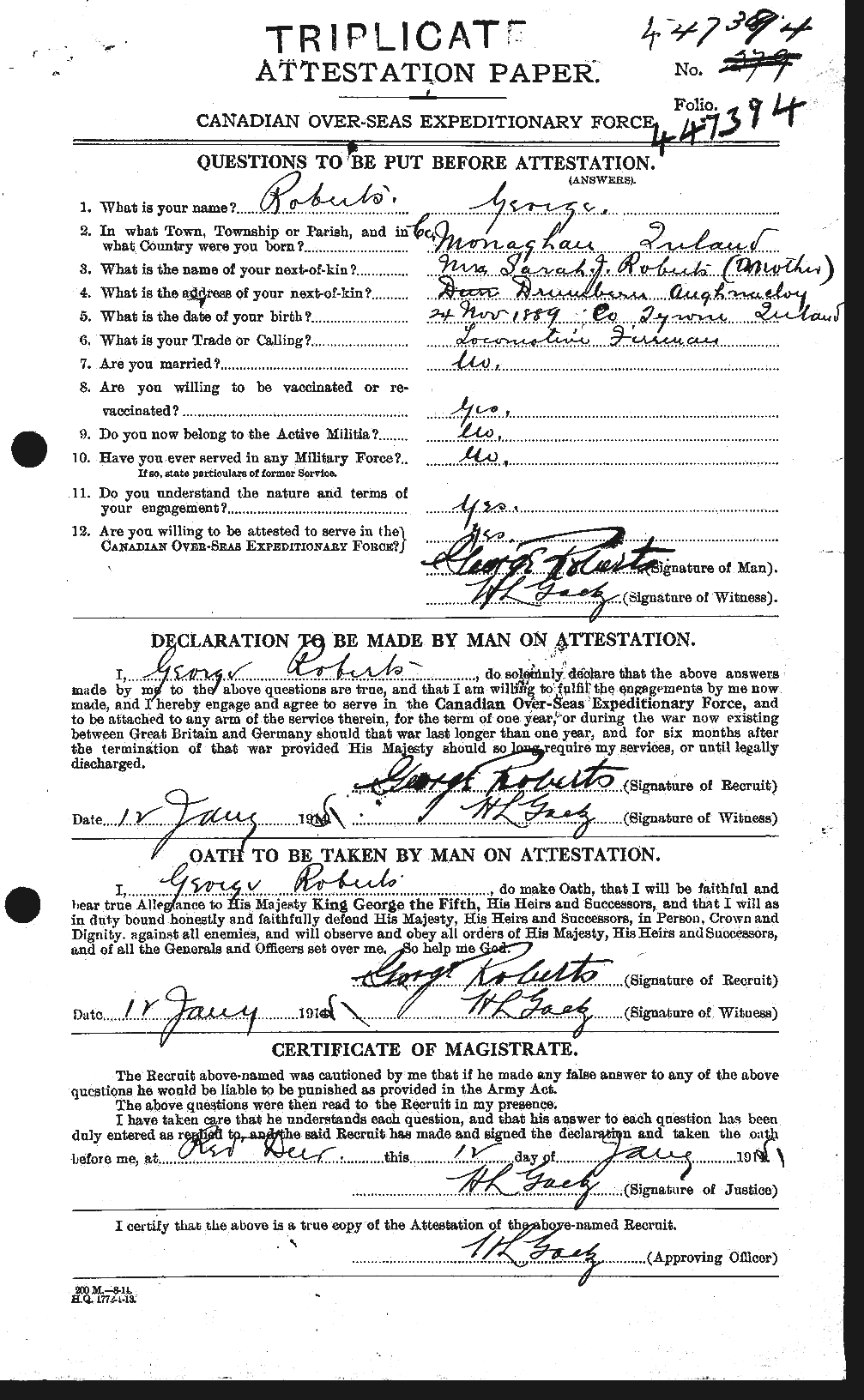 Personnel Records of the First World War - CEF 606879a