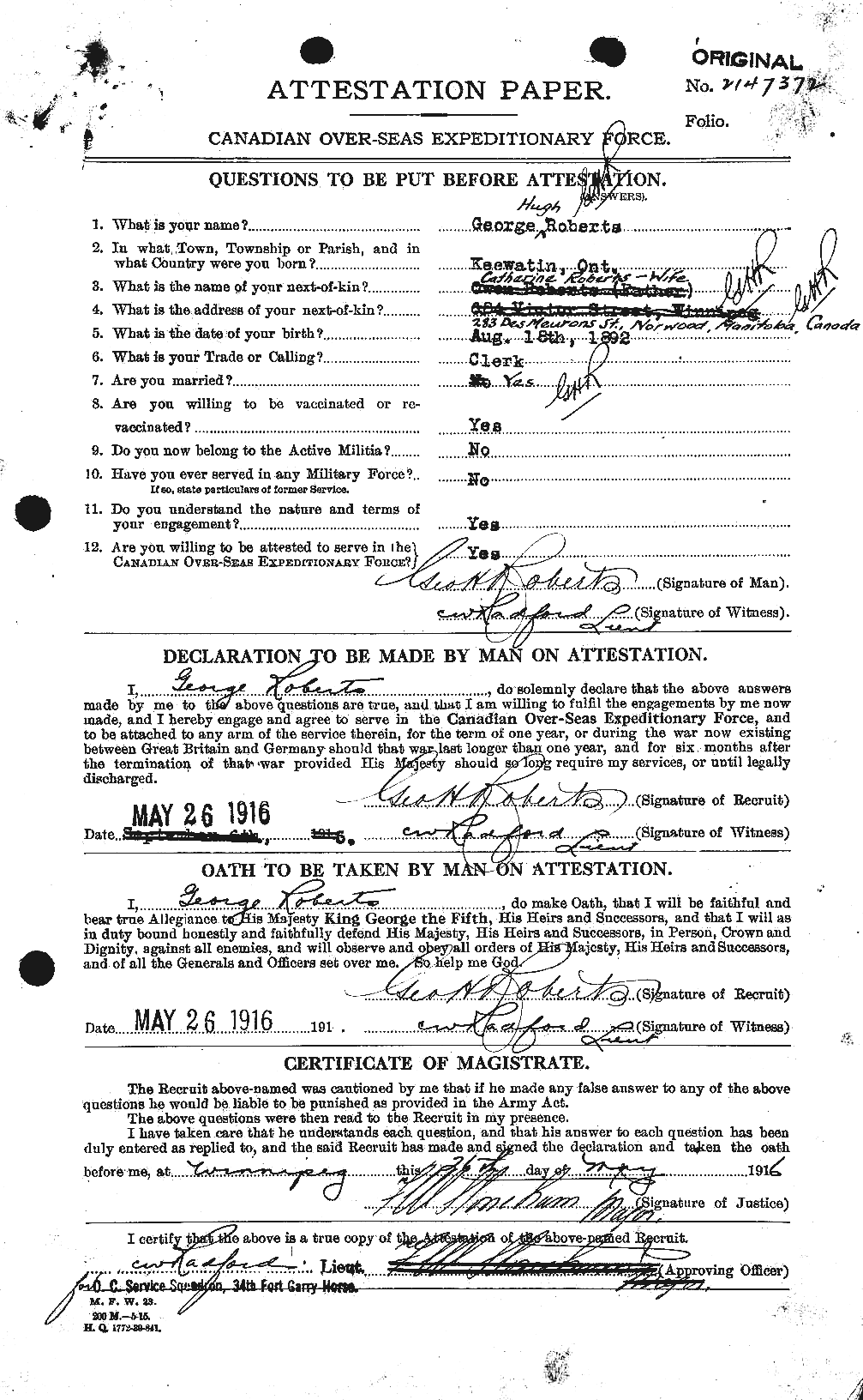 Personnel Records of the First World War - CEF 606928a