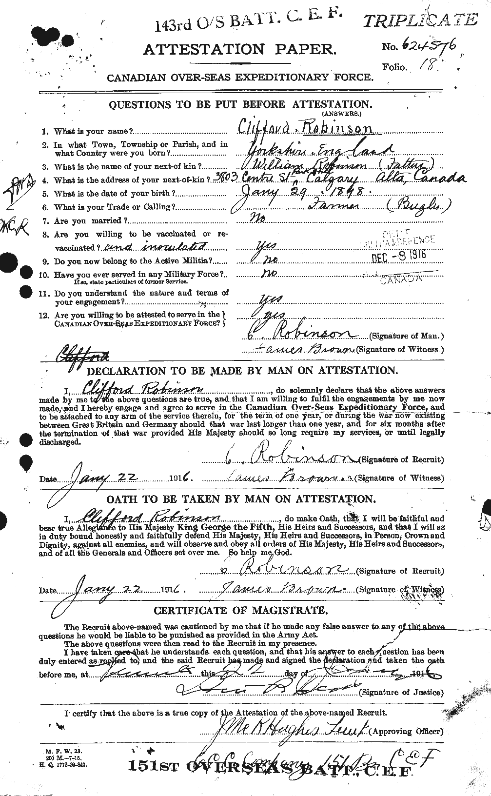 Personnel Records of the First World War - CEF 607114a