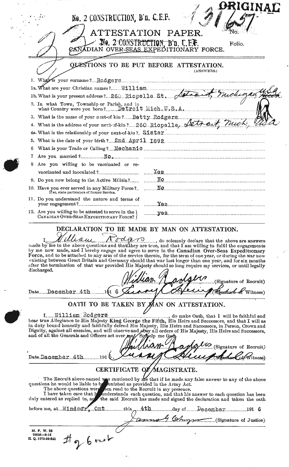 Personnel Records of the First World War - CEF 608394a