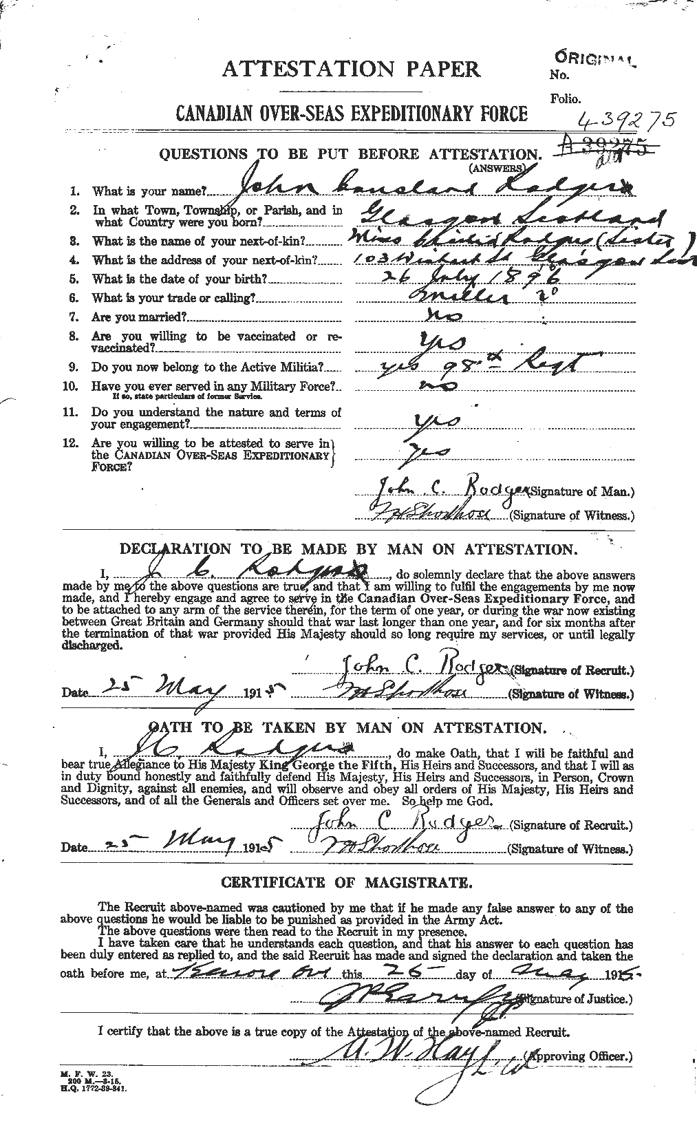 Personnel Records of the First World War - CEF 609362a