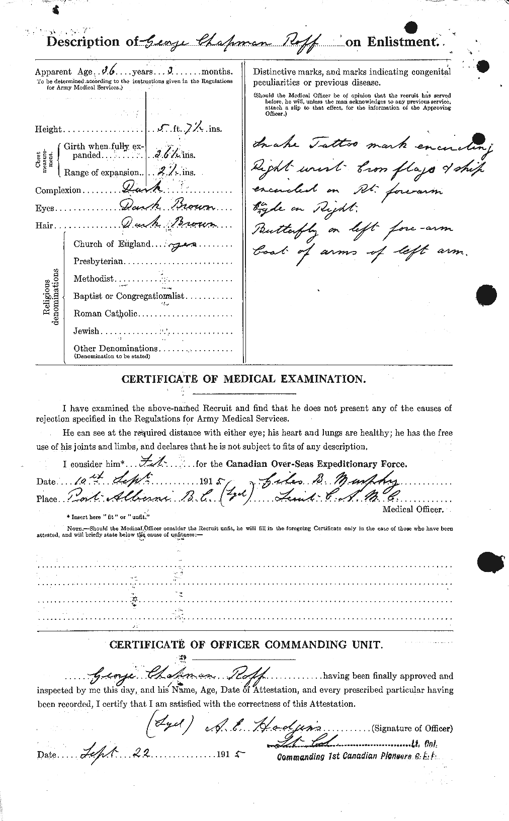 Personnel Records of the First World War - CEF 609524b