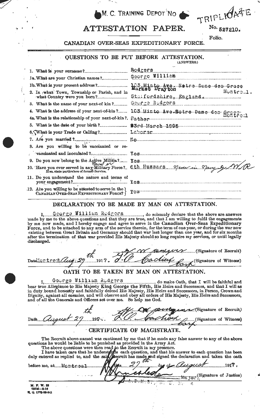 Personnel Records of the First World War - CEF 610403a