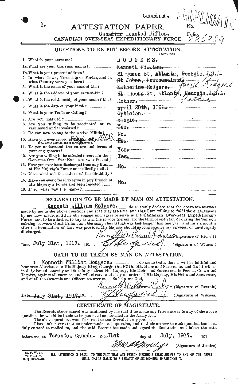 Personnel Records of the First World War - CEF 610439a