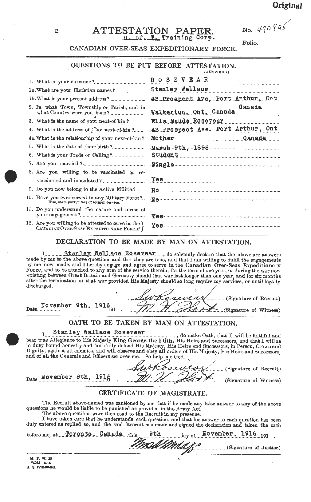 Personnel Records of the First World War - CEF 611288a