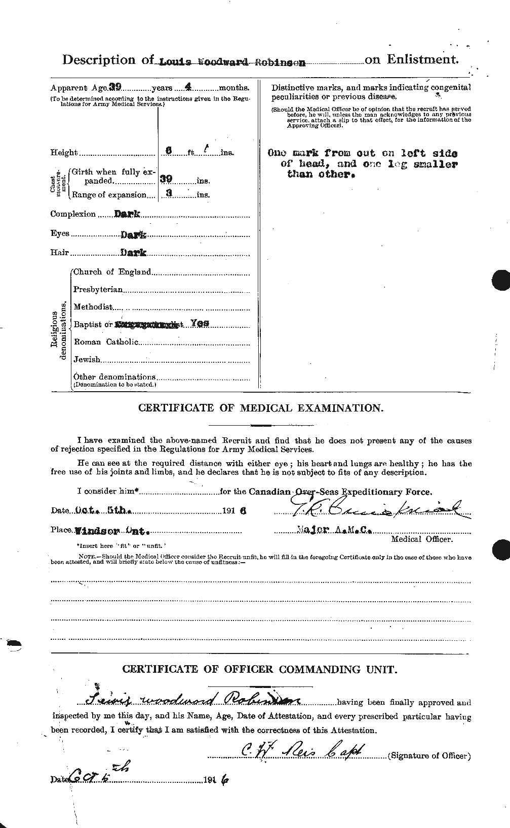 Dossiers du Personnel de la Première Guerre mondiale - CEC 611658b