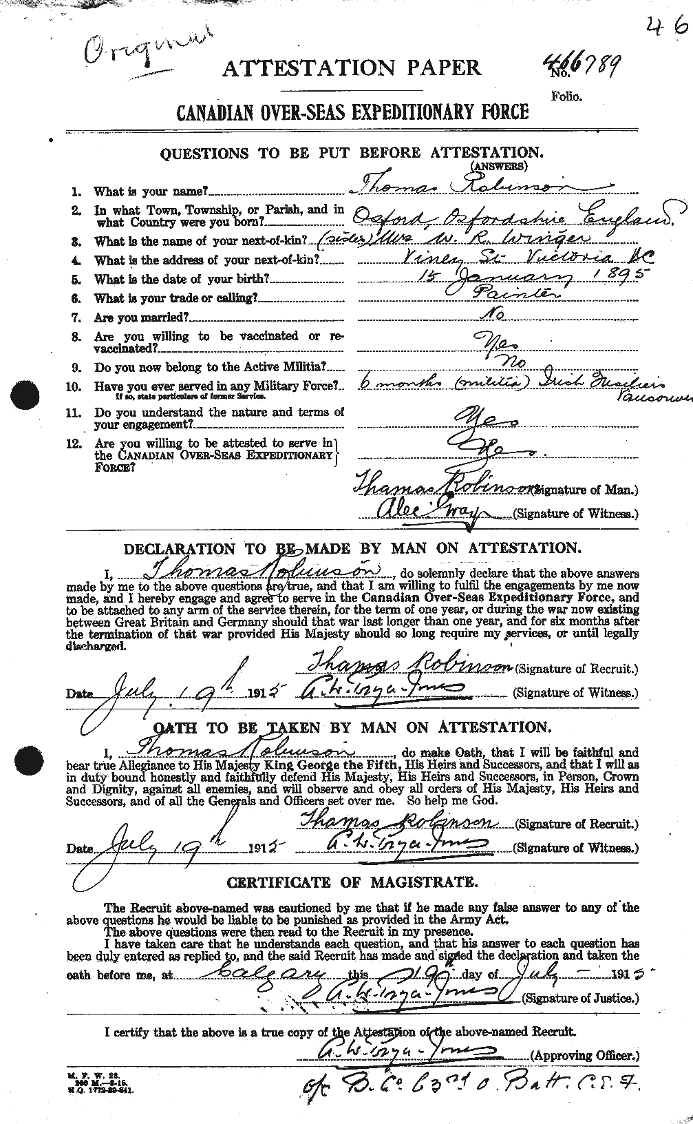 Personnel Records of the First World War - CEF 611904a