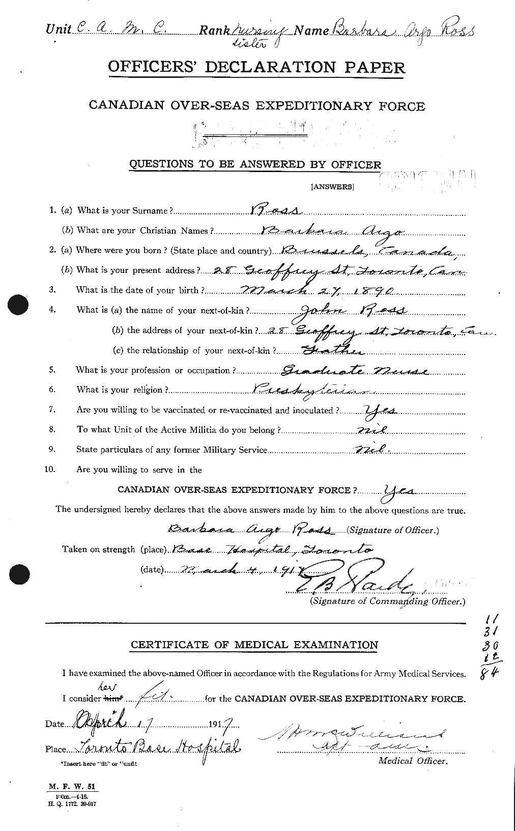 Personnel Records of the First World War - CEF 612712a