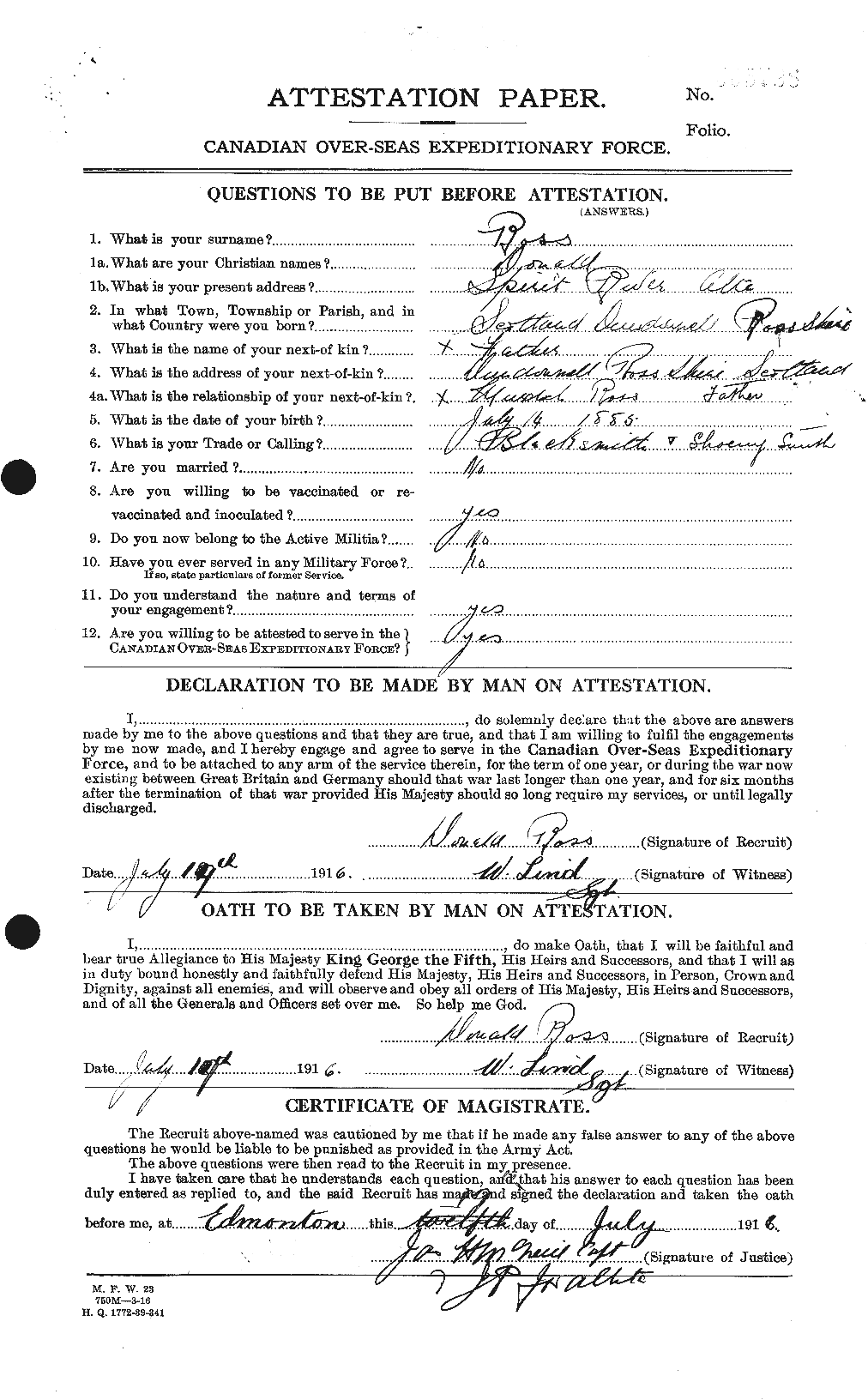 Personnel Records of the First World War - CEF 612859a