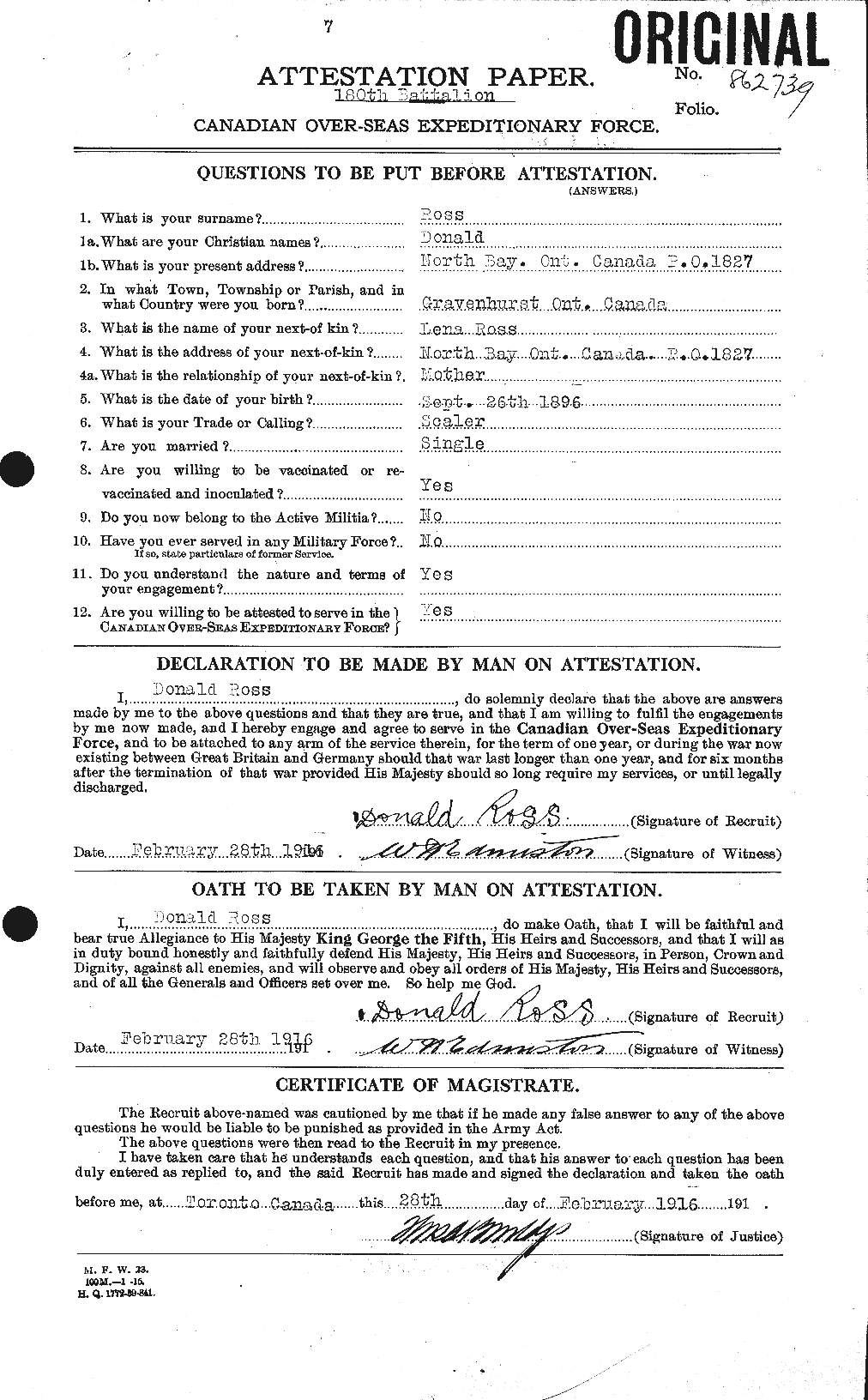 Personnel Records of the First World War - CEF 612861a