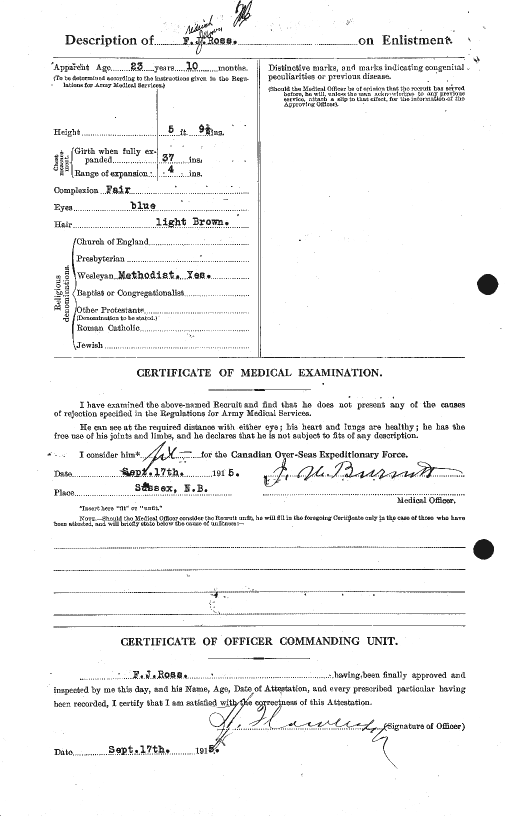 Dossiers du Personnel de la Première Guerre mondiale - CEC 613039b