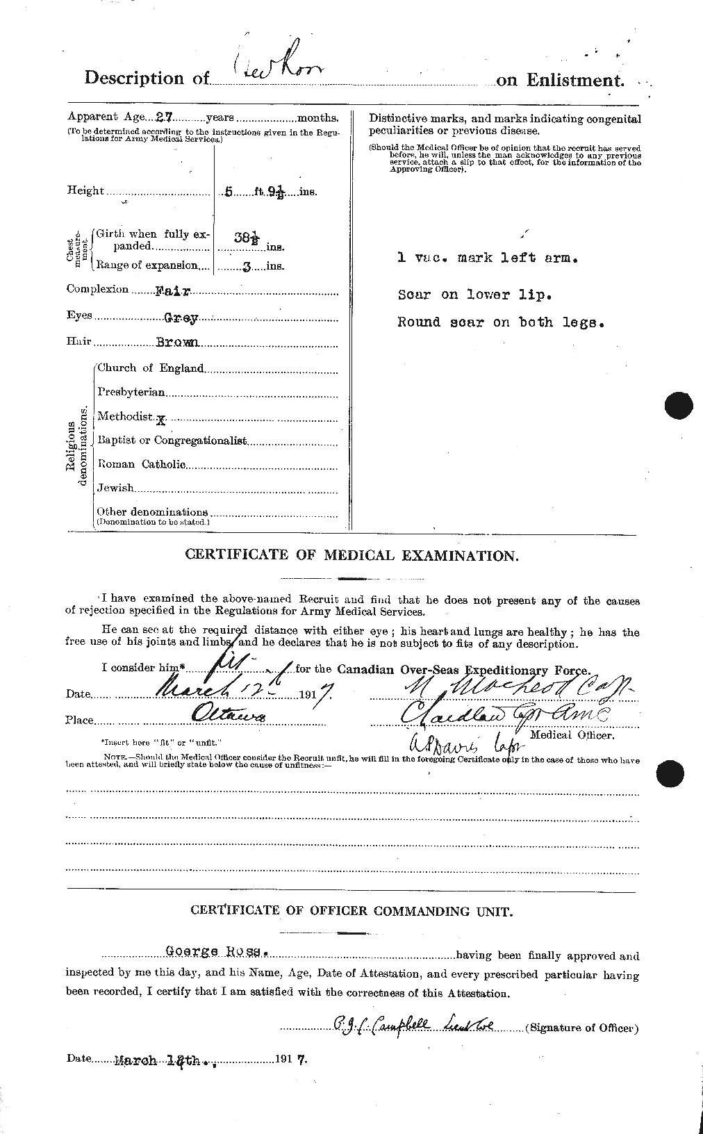Dossiers du Personnel de la Première Guerre mondiale - CEC 613059b