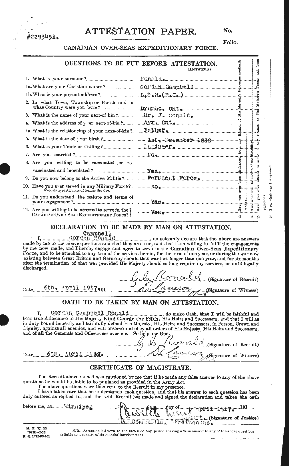 Personnel Records of the First World War - CEF 613670a