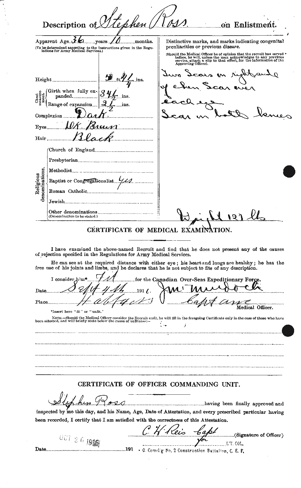 Dossiers du Personnel de la Première Guerre mondiale - CEC 614032b