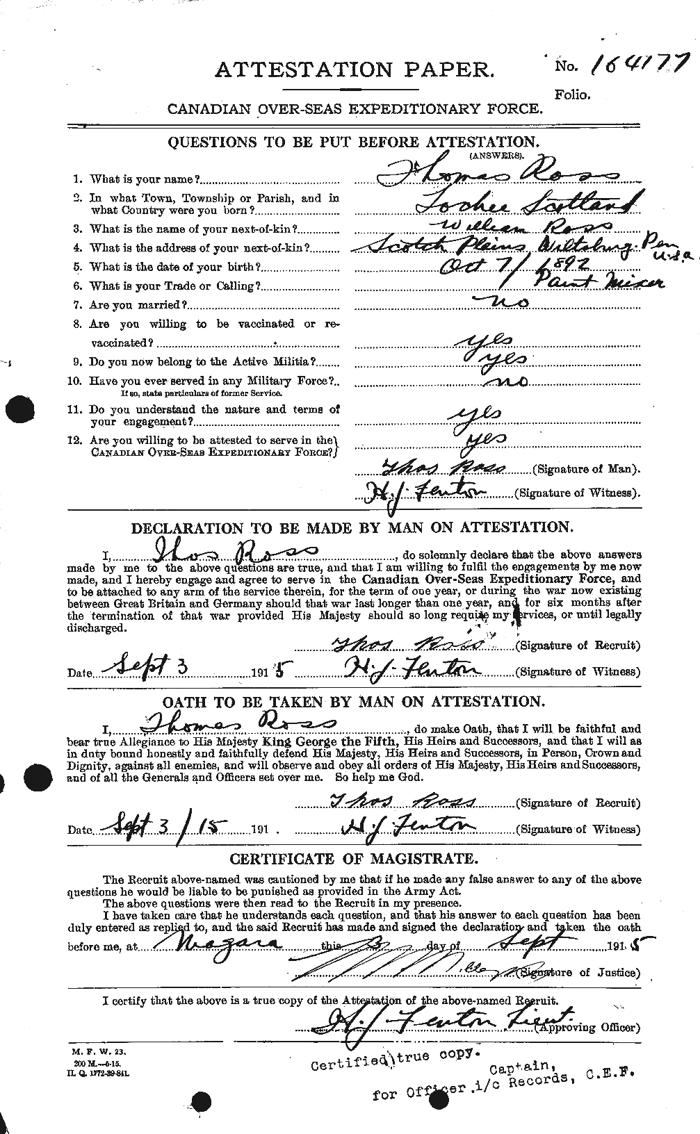 Personnel Records of the First World War - CEF 614041a