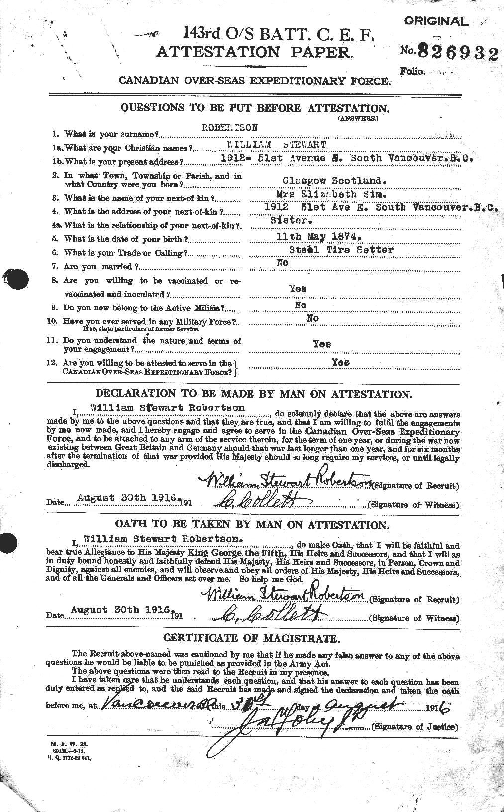 Personnel Records of the First World War - CEF 614705a