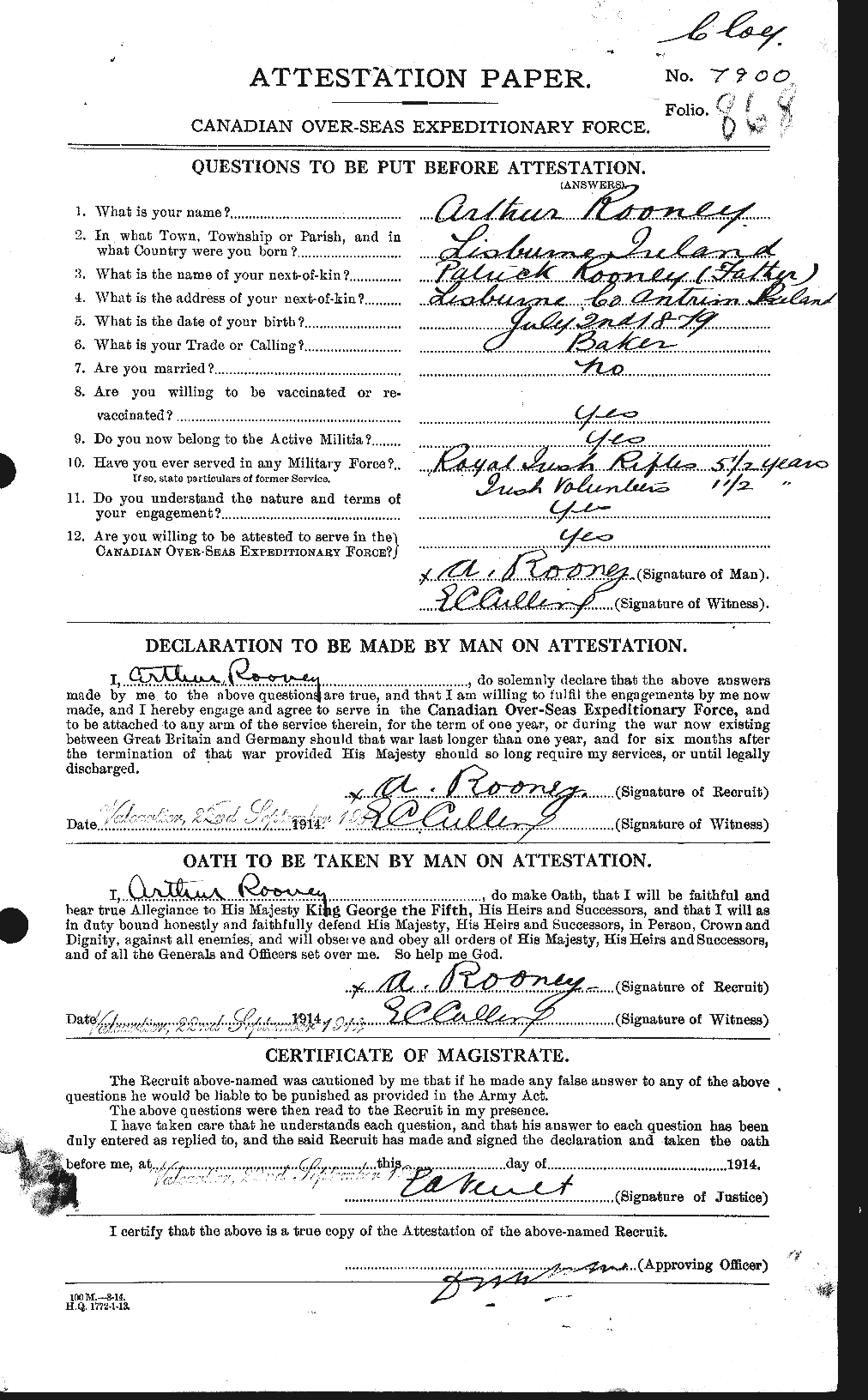 Personnel Records of the First World War - CEF 615369a