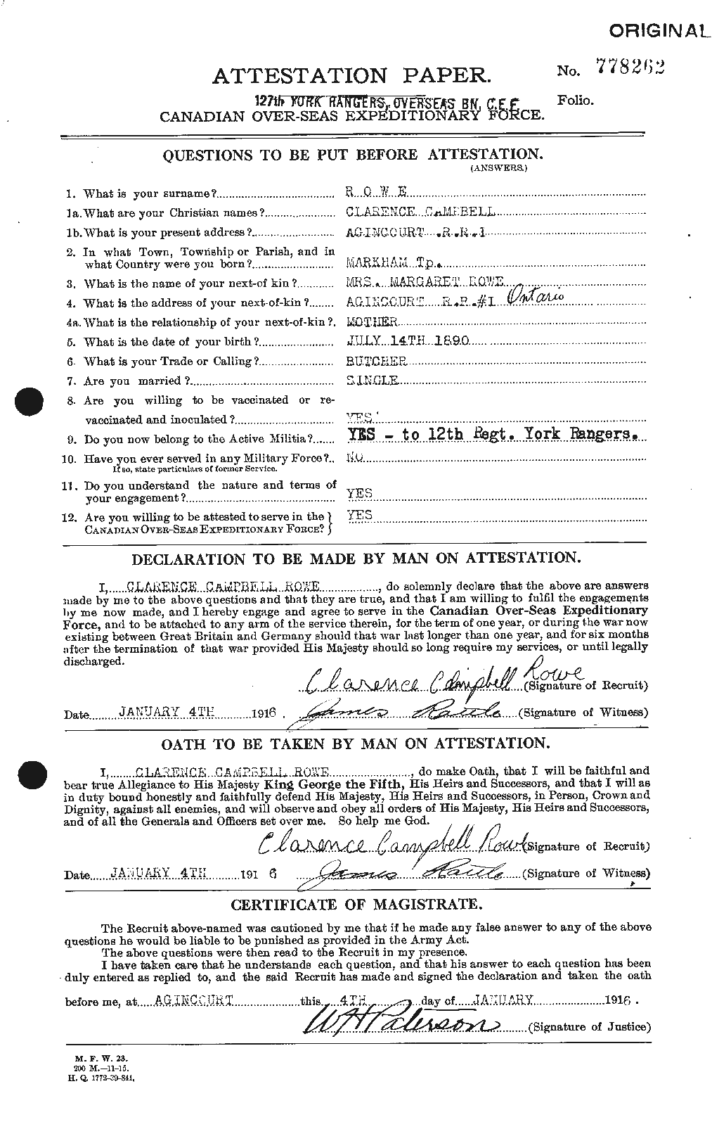 Personnel Records of the First World War - CEF 615822a
