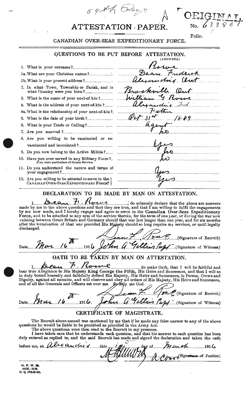 Personnel Records of the First World War - CEF 615829a