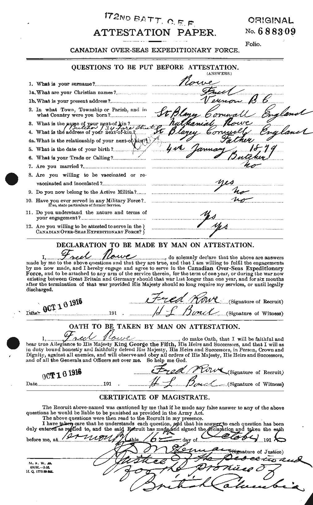 Personnel Records of the First World War - CEF 615861a