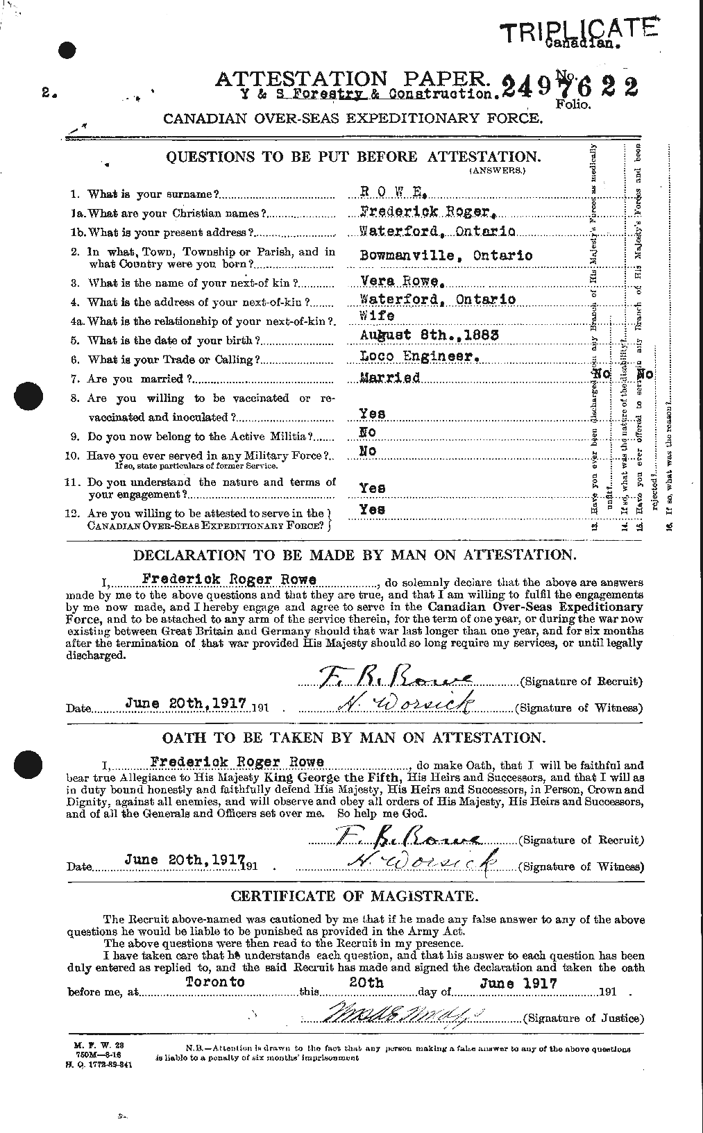Personnel Records of the First World War - CEF 615866a