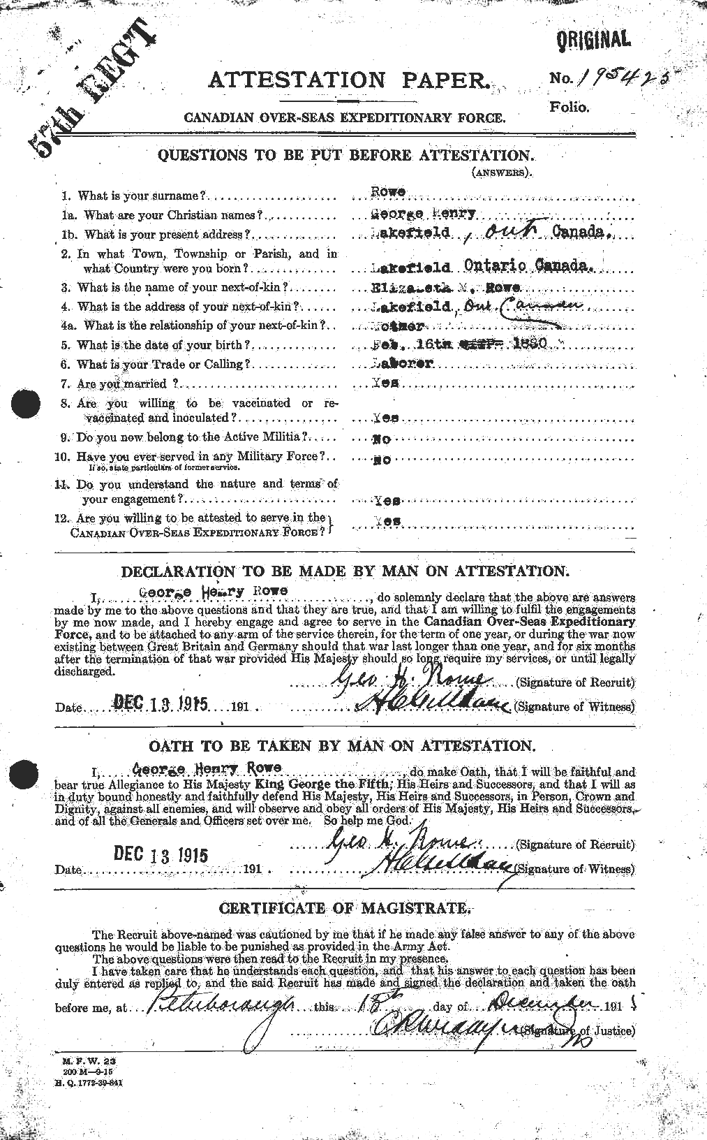 Personnel Records of the First World War - CEF 615882a