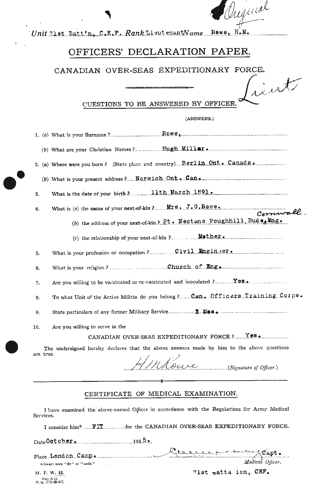 Personnel Records of the First World War - CEF 615903a